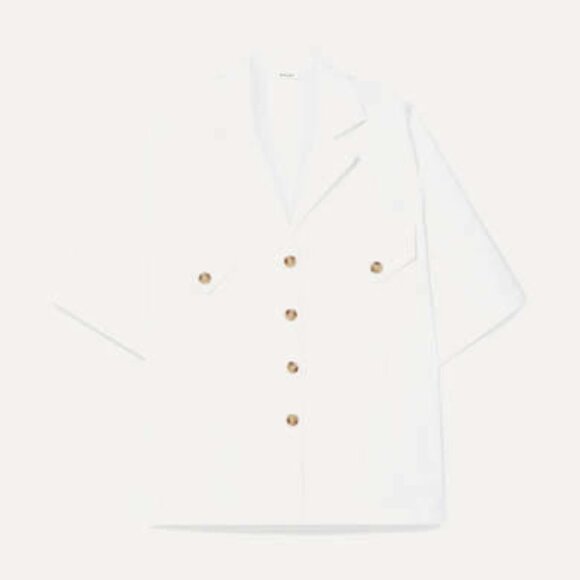 Rhode Resort Oliver Fil Coupe Cotton White Shirt Top Buttondown S New 258032 - Picture 4 of 9